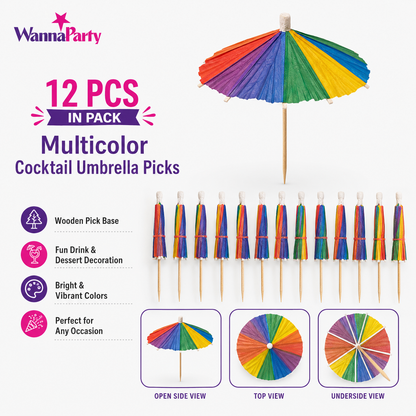 Umbrella Drinks Topper - 12PC
