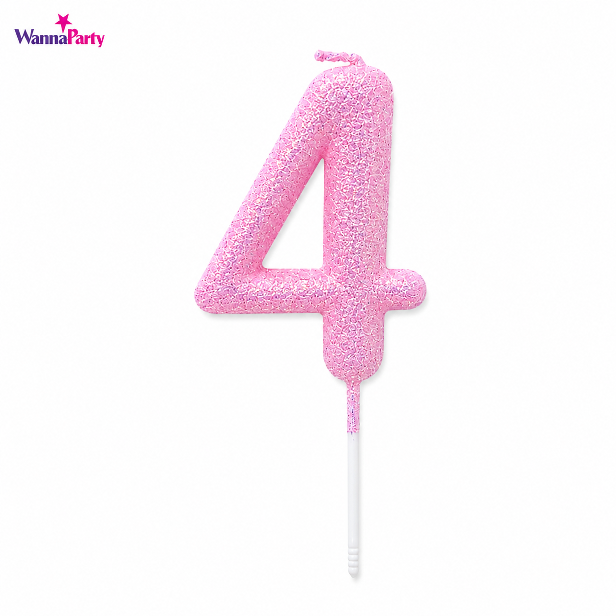 Glitter Designer Pink Candle No. 4