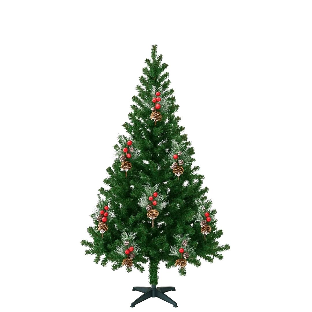 Pine Christmas Tree Green - 5FT with Cherry & Pine Tree Inserts
