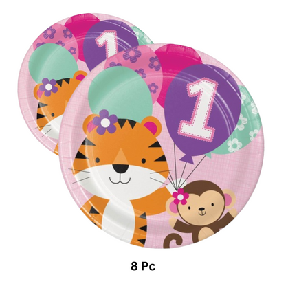 Happy 1st Birthday Party Paper Plates - 9 inches - 8PC