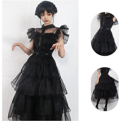 The Adams Family Wednesday Halloween Costume for Kids Size Age 7 to 9  Size L