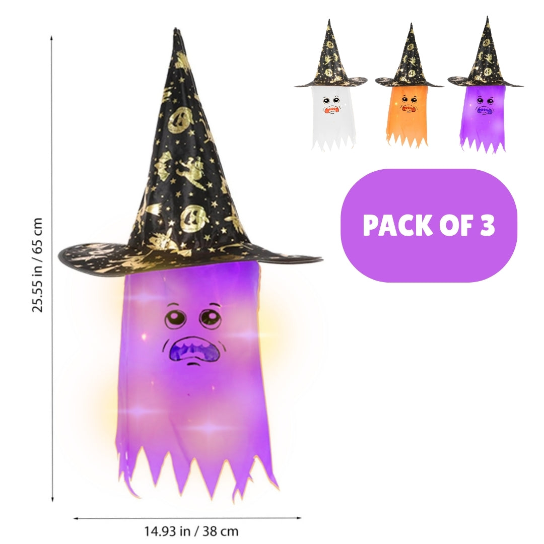 Witch Hat Hanging Decor for Halloween - 3PC