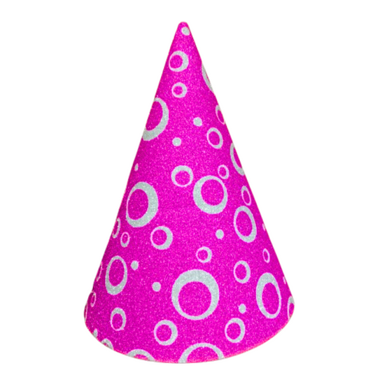 "Shining Pink Party Paper Hat for Birthday/ Theme Party - 10Pc "
