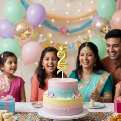 Golden Crown Numerical Candle No. 2