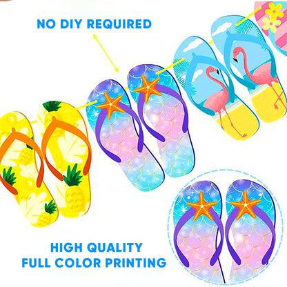 Flip Flop Hawaiian Pool Party Swirl Decoration - 3FT - 6PC