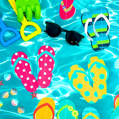 Flip Flop Hawaiian Pool Party Swirl Decoration - 3FT - 6PC