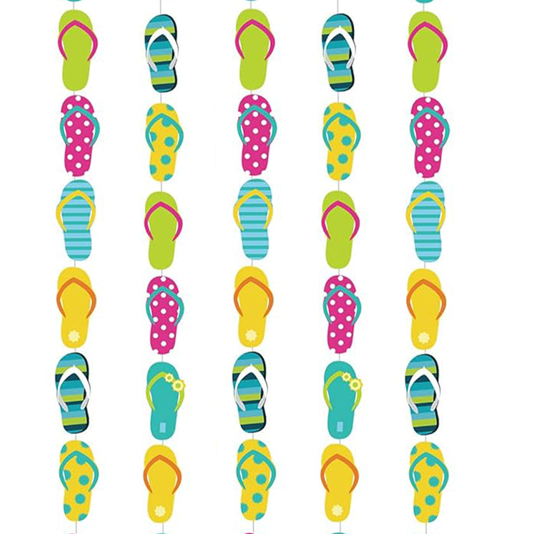Flip Flop Hawaiian Pool Party Swirl Decoration - 3FT - 6PC