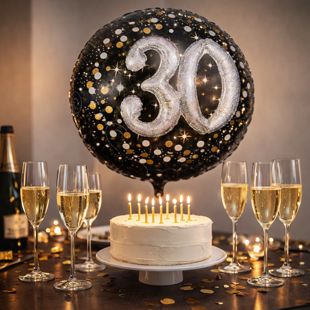 Sparkling 30th Birthday Foil Balloon