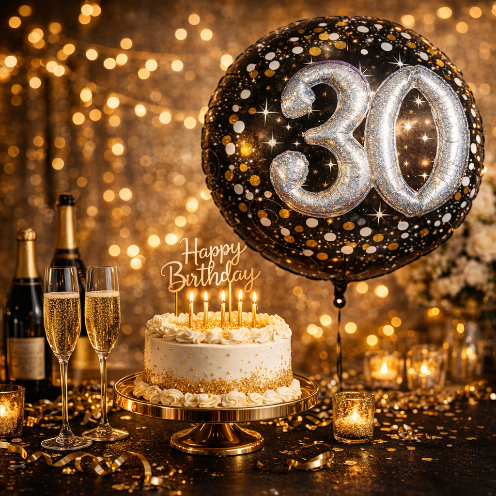 Sparkling 30th Birthday Foil Balloon