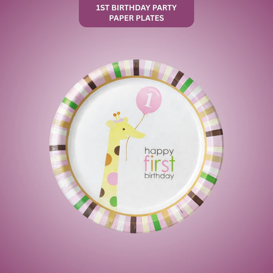 Sweet at 1st Birthday Girl Dinner Plates - 9 inches - 8PC