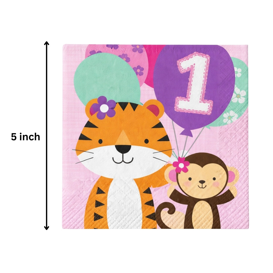One is Fun Girl Lunch Napkins – Pack of 16