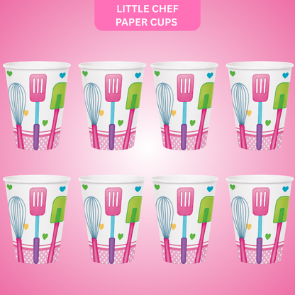 Little Chef Paper Cups - Pack of 8 | Kids Birthday Party Supplies