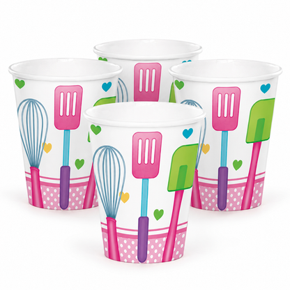 Little Chef Paper Cups - Pack of 8 | Kids Birthday Party Supplies