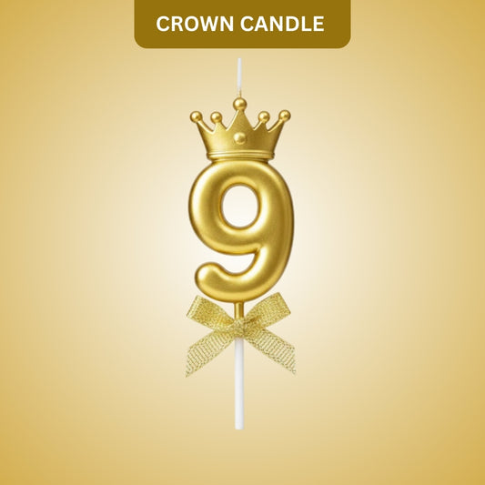 Golden Crown Numerical Candle No. 9
