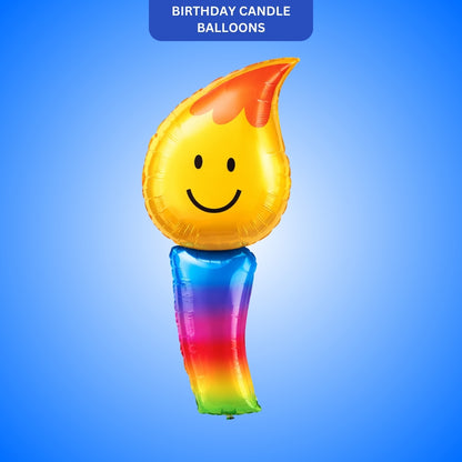 Birthday Candle Foil Balloon 40 Inch P35 | Smiley Birthday Party Decoration Balloon