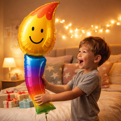 Birthday Candle Foil Balloon 40 Inch P35 | Smiley Birthday Party Decoration Balloon