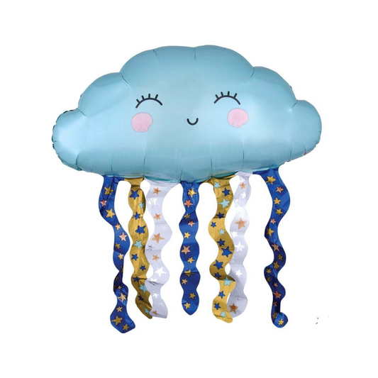 Cloud Shaped Balloon with Twinkling Star Prints - 30 inches - 1PC