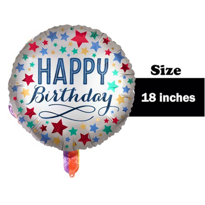 18" Birthday Satin with Stars S40