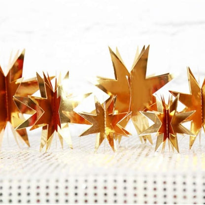 3D Rose Gold Star Shaped Hanging Decor - 8FT - 1PC