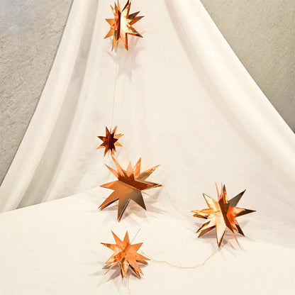 3D Rose Gold Star Shaped Hanging Decor - 8FT - 1PC
