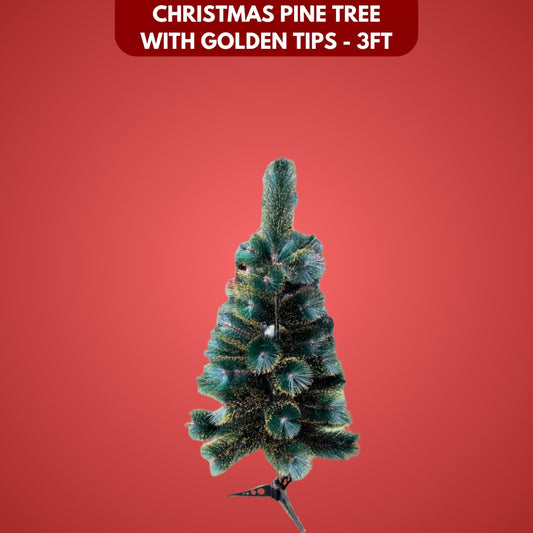 Christmas Pine Tree with Golden Tips - 3FT
