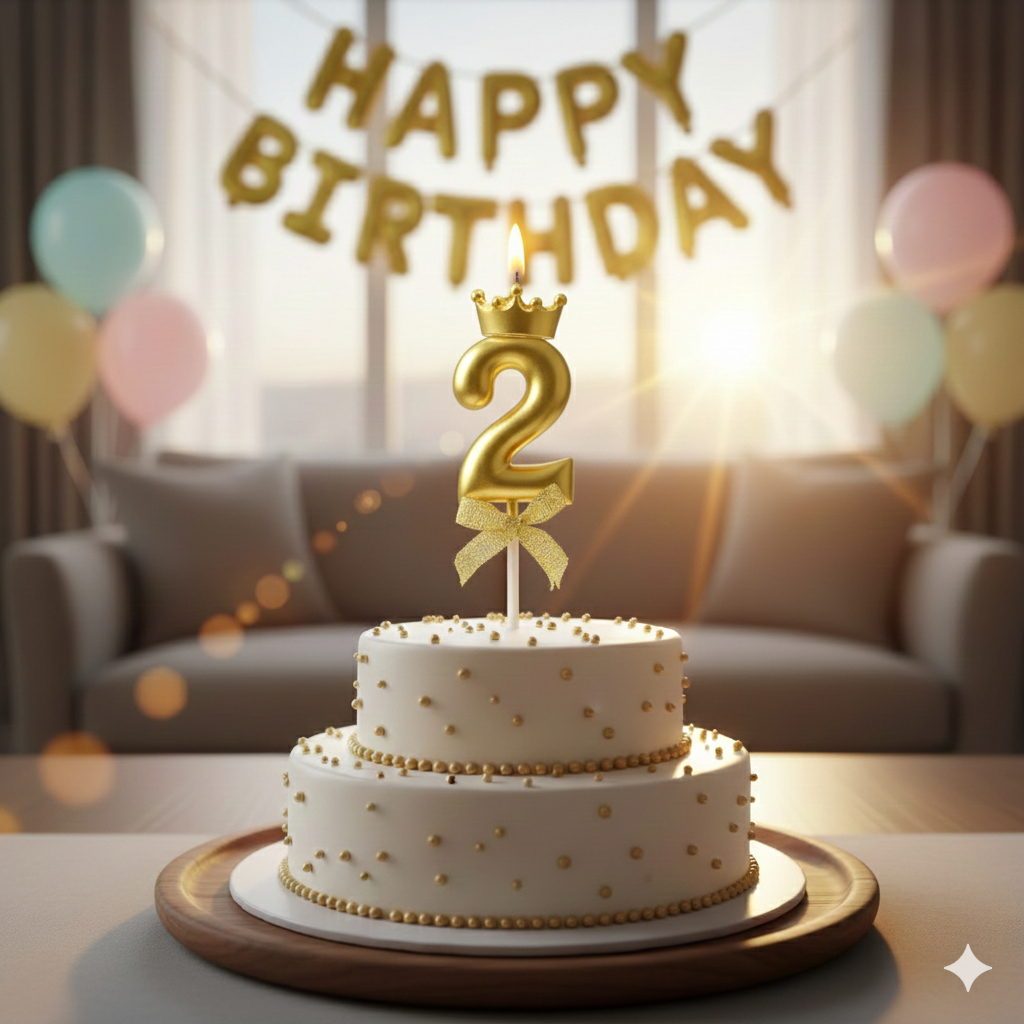 Golden Crown Numerical Candle No. 2