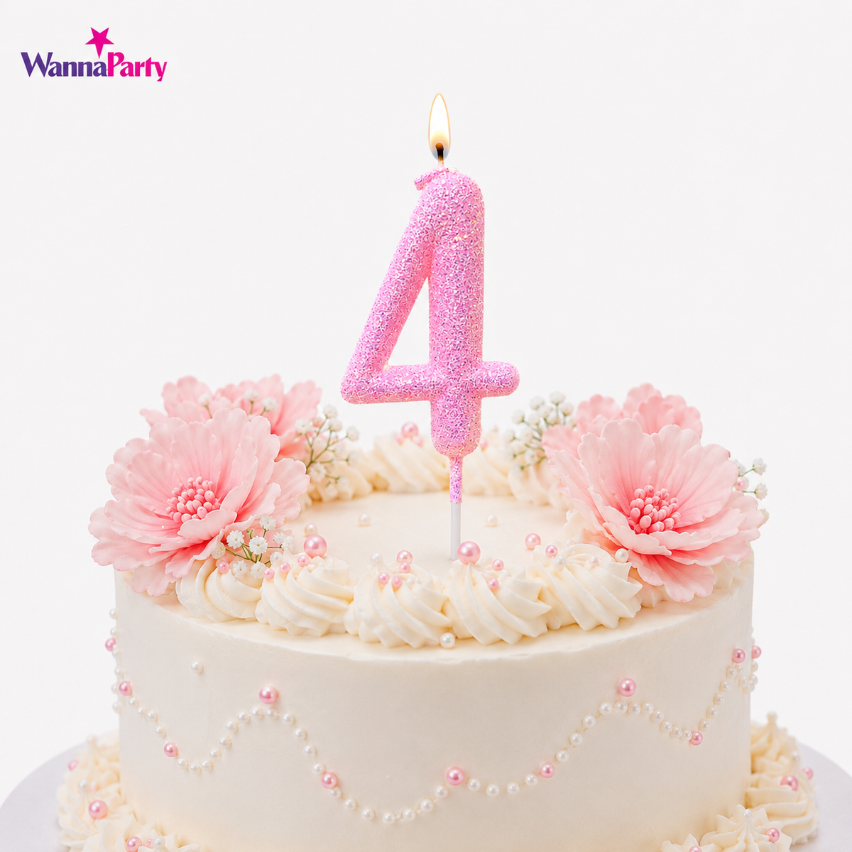 Glitter Designer Pink Candle No. 4