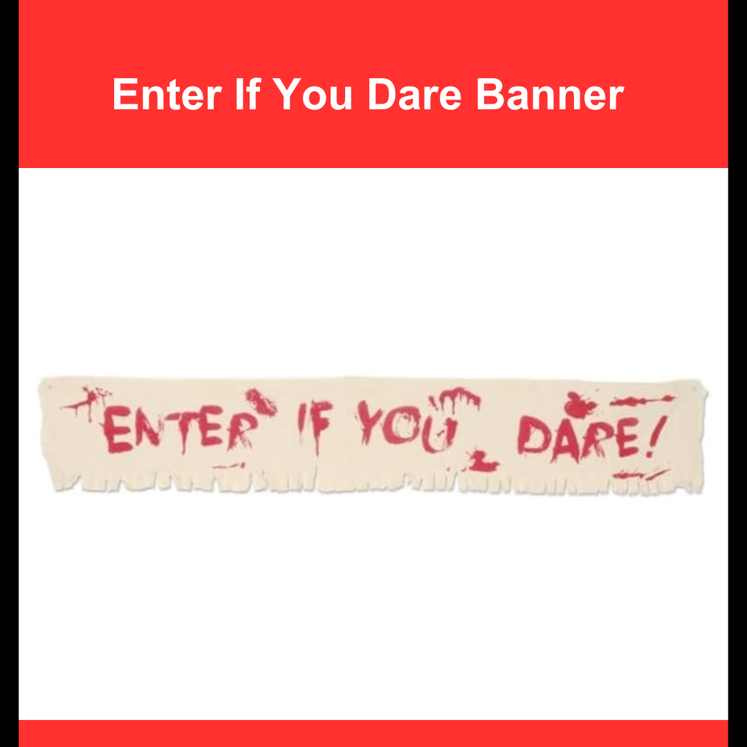 Enter if you Dare Welcome paper banner in Jute Finish - Approx. 4 FT
