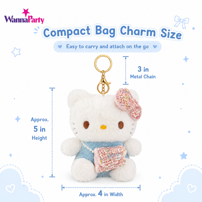Hello Kitty Blue Plushy Toy Key Chain - 1PC