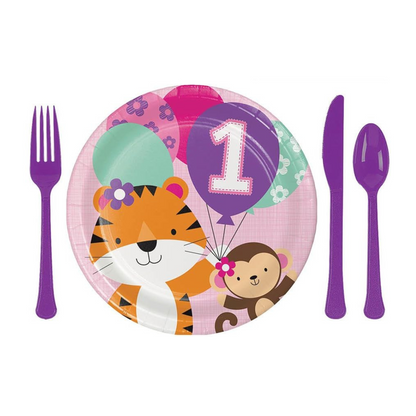 Happy 1st Birthday Party Paper Plates - 9 inches - 8PC