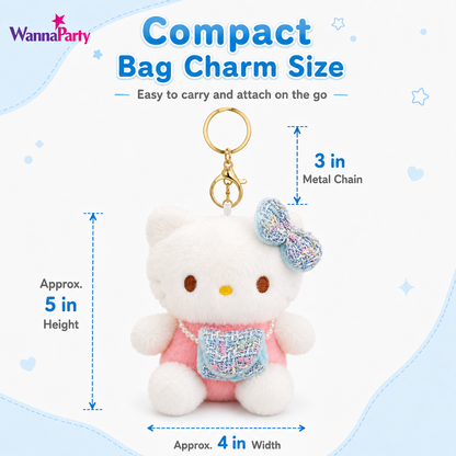 Hello Kitty Pink Plushy Keychain - Kawaii Bag Charm | Wanna Party - Image 4