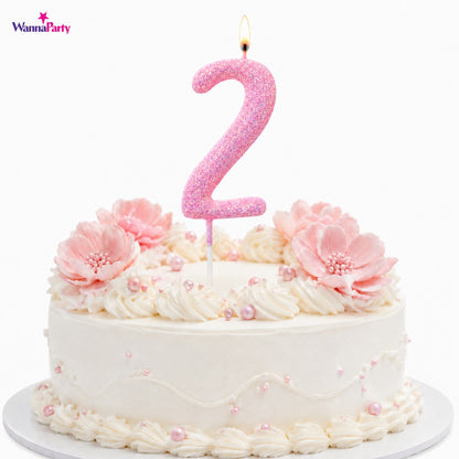 Glitter Designer Pink Candle No. 2