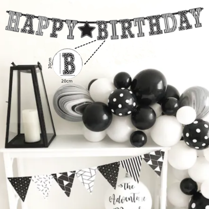 Giant Letrer Banner Black & White - Over 10FT