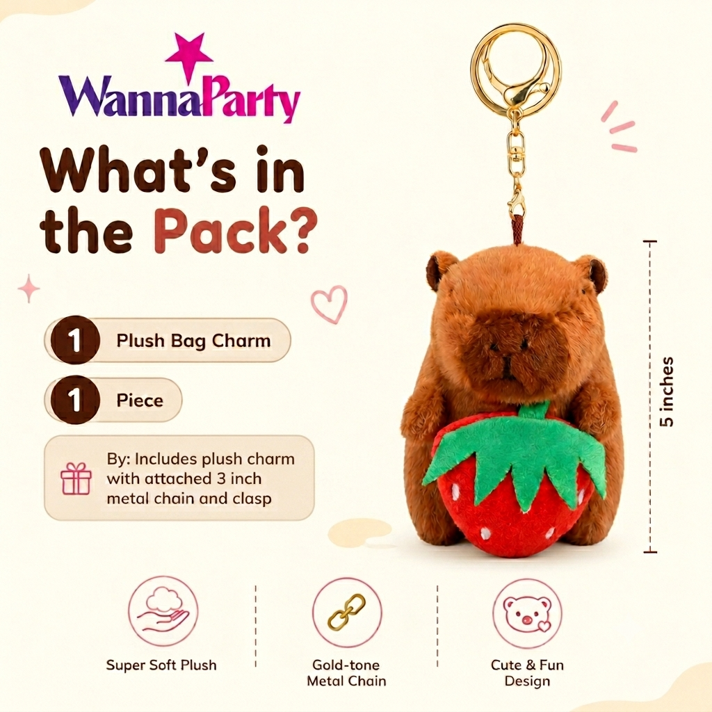 Capybara Strawberry Holding Flapping Clapband - 1PC