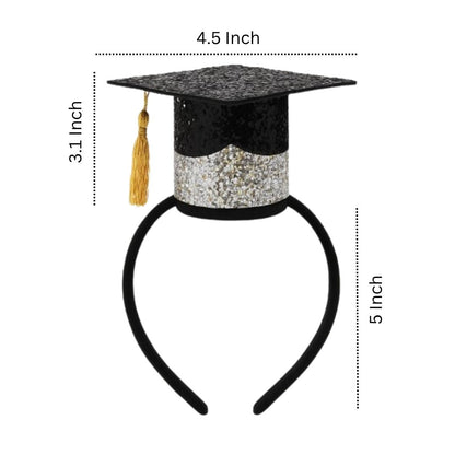 Glittery Graduation Top Hat with Headband - 1PC