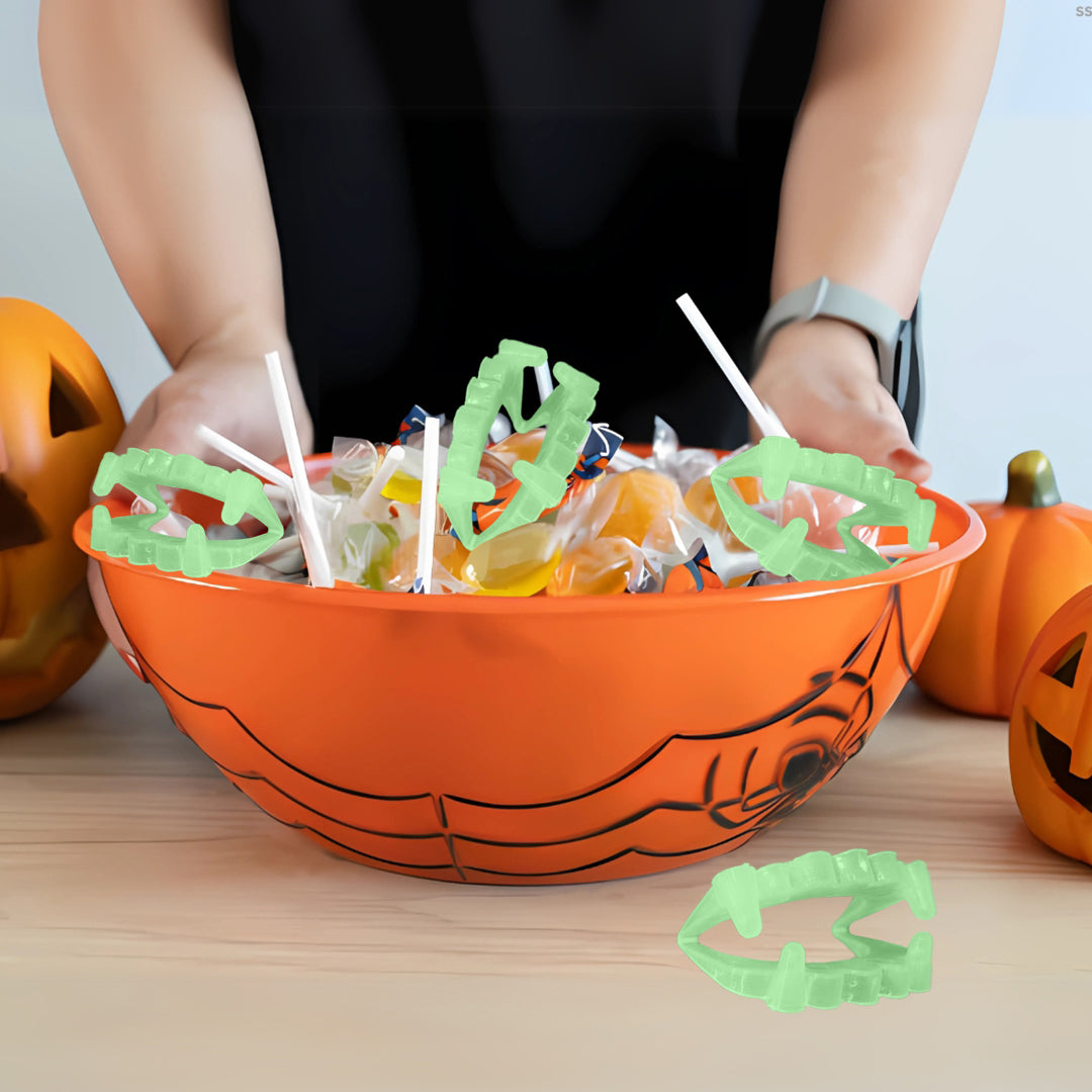 Glow in Dark Vampire Teeth 10PC - Halloween Party Favors | Wanna Party - Image 5