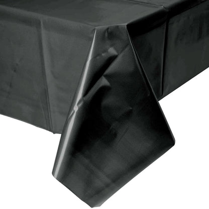 Black Vinyl Table Cover for Party Decor -  54X108 - 1PC