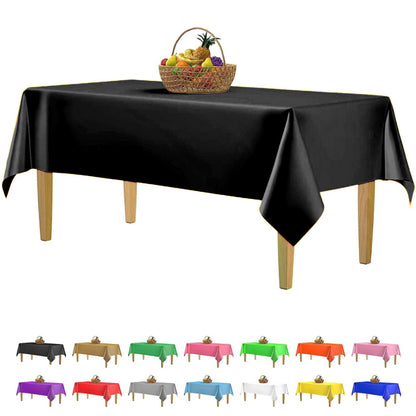 Black Vinyl Table Cover for Party Decor -  54X108 - 1PC