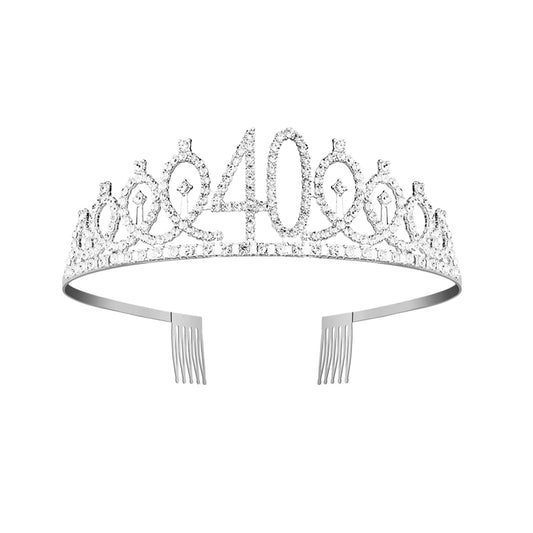 Happy 40th Birthday Silver Tiara - 1PC