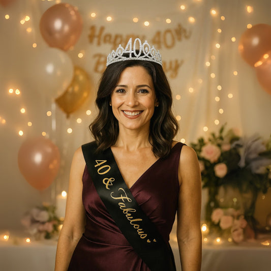 Happy 40th Birthday  Crown & Sash Combo - 1PC