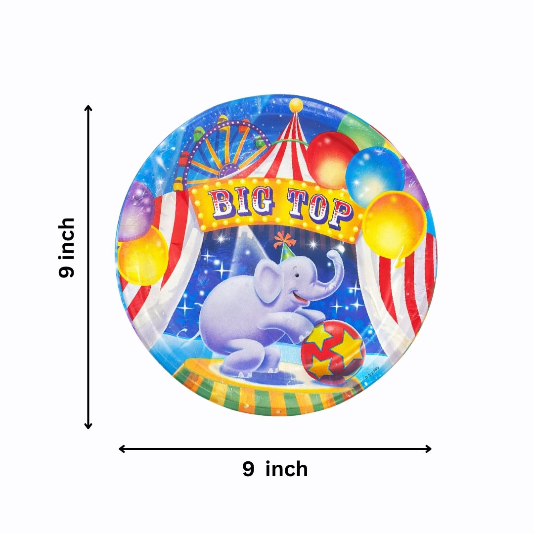 CIRCUS PARTY LUNCH PLATES 9" - 8CT