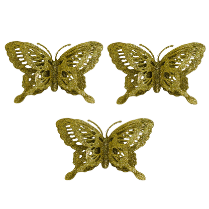 Butterfly & Flowers Hanging Golden - 5PC