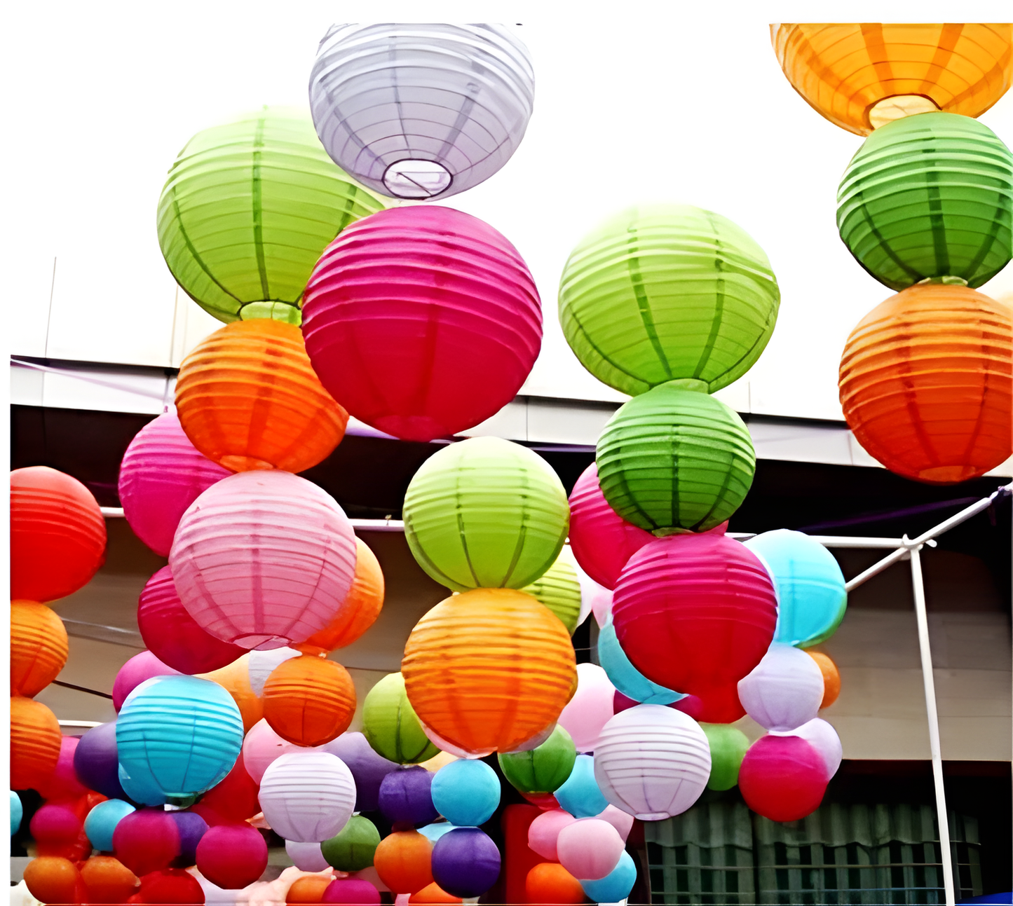 Multicolor Paper Lanterns Set 10Pcs - Party Hanging Decor | Wanna Party - Image 4