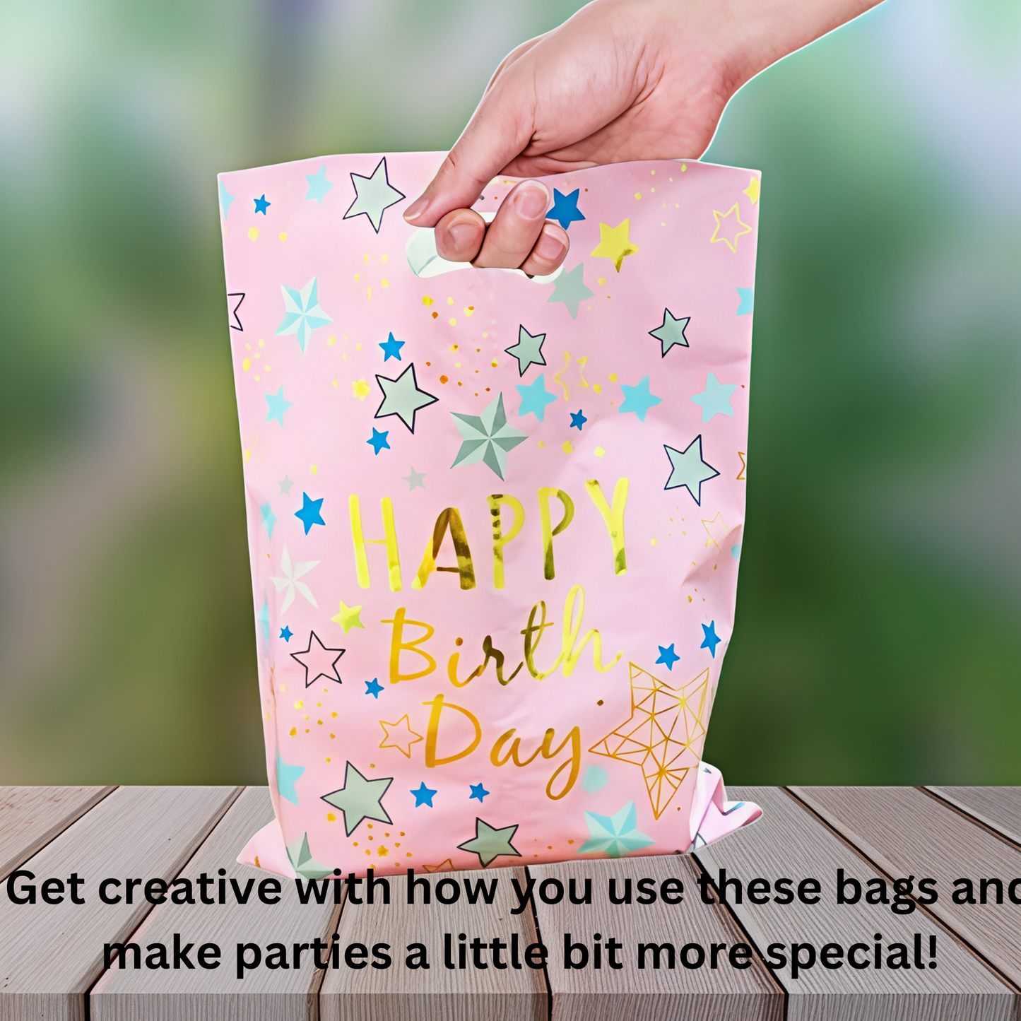 Happy Birthday Pink Foil Loot Bags for Retun Gifts or Khoibag Loots Combo - 20PC