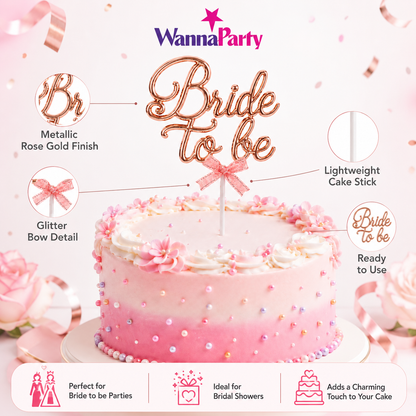 Bride To Be Cake Topper Rose Gold