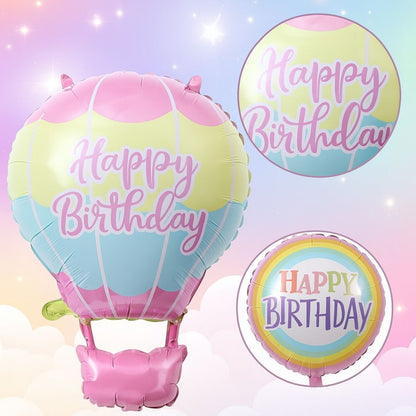 Hot Air Birthday Balloon Combo Set - 9PC