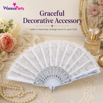 White Net Fan Wedding Favor