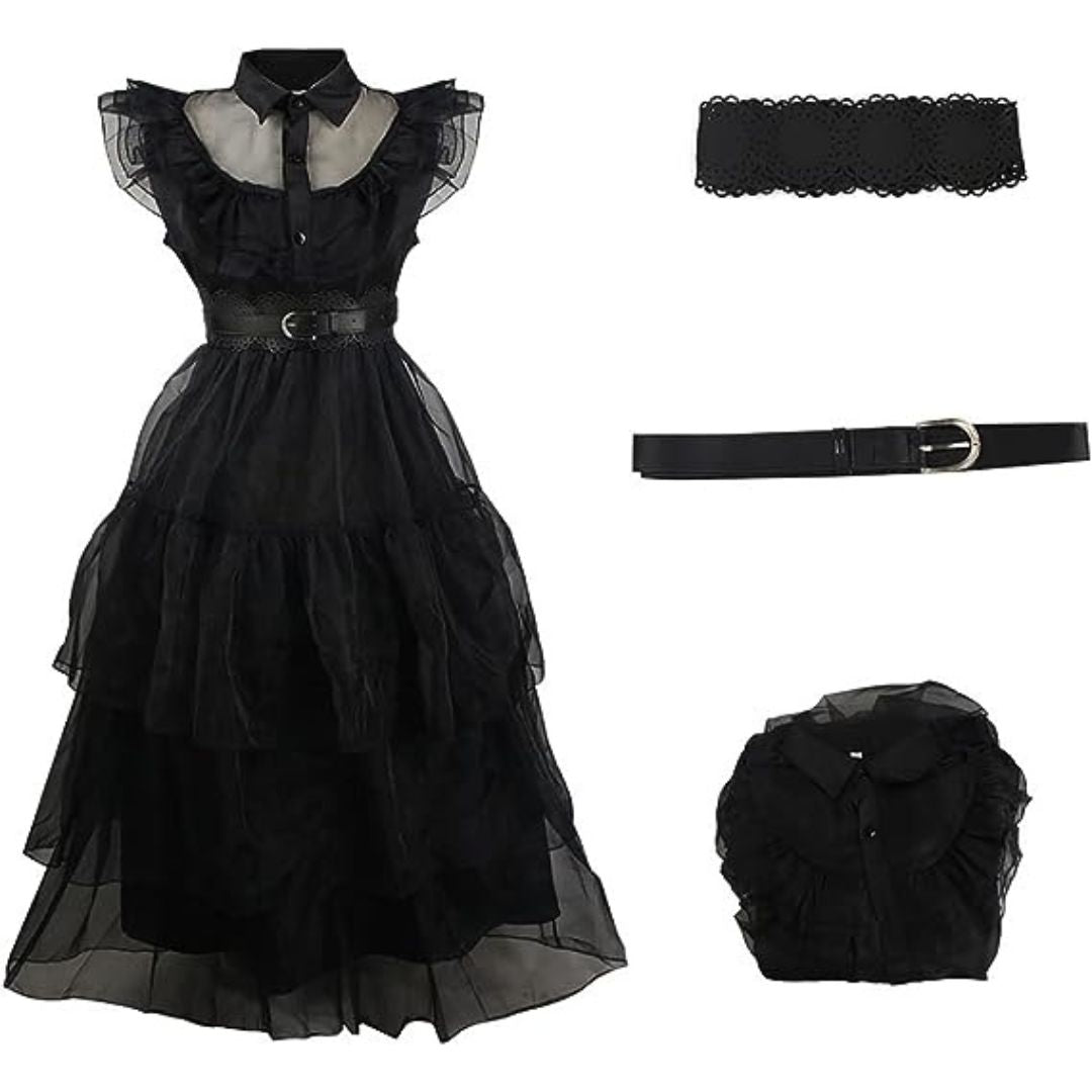 The Adams Family Wednesday Halloween Costume for Kids Size Age 7 to 9  Size L