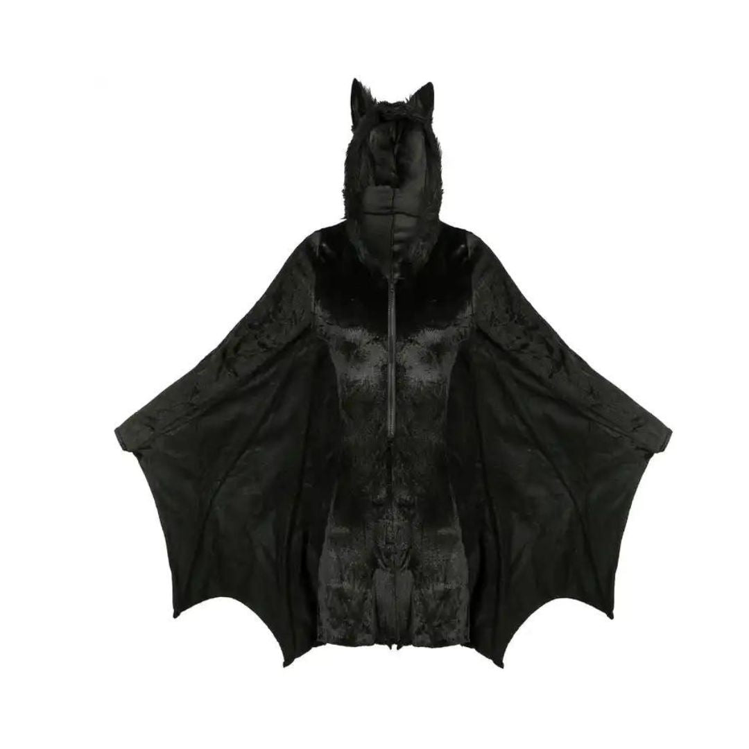 Spooktacular Cozy Bat Adult Jumpsuit Costume for Woman with Hood