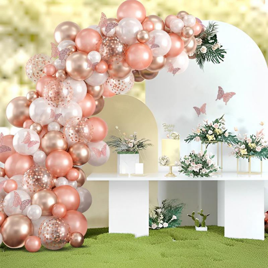 "Rose Gold Birthday Decor Set For Girls - 80PC "